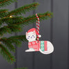 White Cat Hanging Wooden Christmas Decoration from Rex London for sale at Mostyn