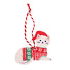 White Cat Hanging Wooden Christmas Decoration from Rex London for sale at Mostyn