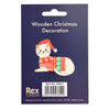 White Cat Hanging Wooden Christmas Decoration from Rex London for sale at Mostyn