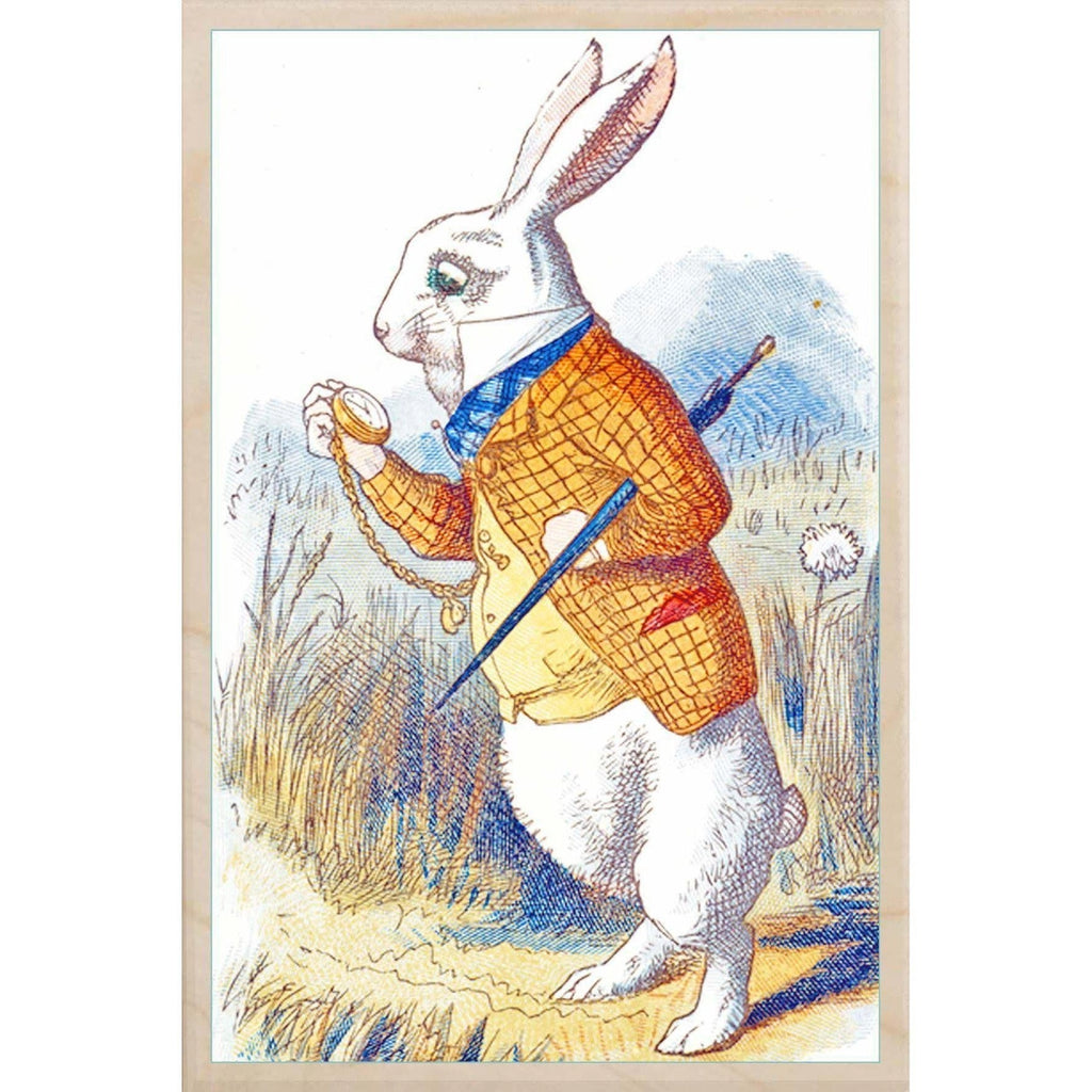 White Rabbit Sustainable Wooden Postcard from The Wooden Postcard Company for sale at Mostyn