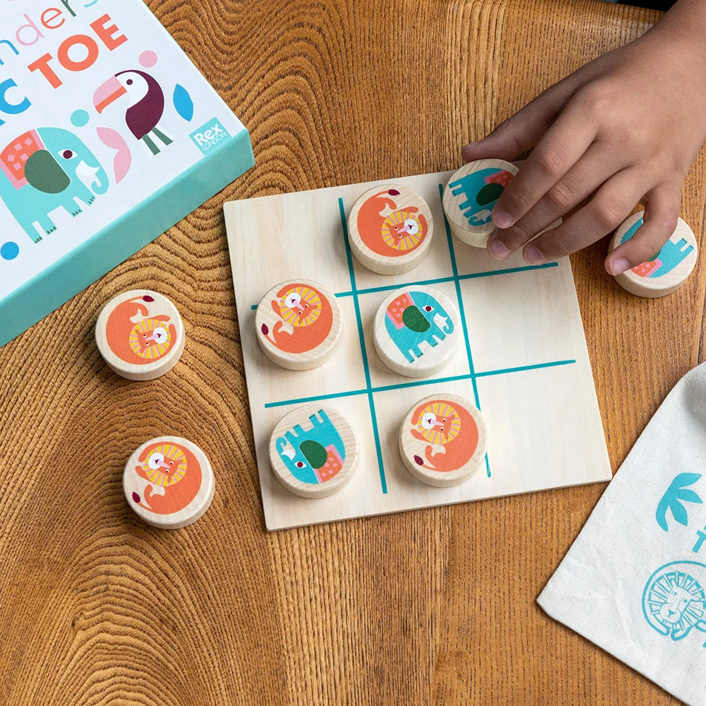 Wild Wonders Wooden Tic-Tac-Toe Game from Rex London for sale at Mostyn
