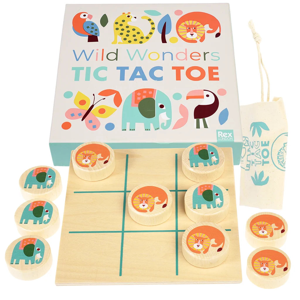 Wild Wonders Wooden Tic-Tac-Toe Game from Rex London for sale at Mostyn