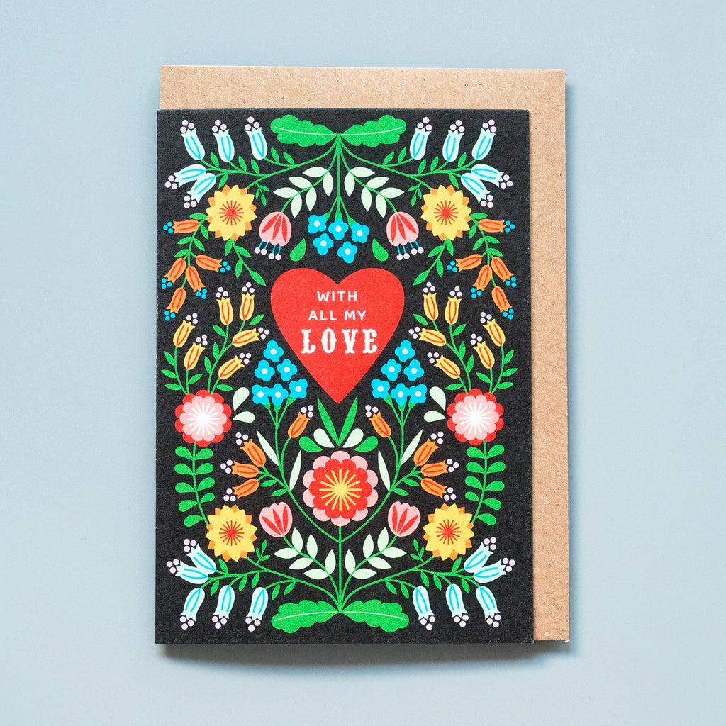 With All My Love Valentine Card by Maggie Magoo Designs for sale at Mostyn