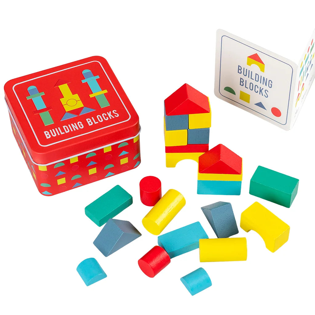 Wooden Building Blocks in a Tin from Rex London for sale at Mostyn