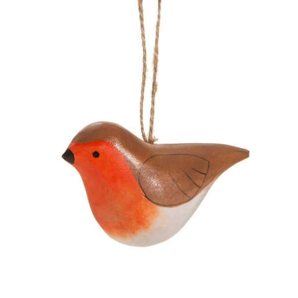 Wooden Robin Hanging Decoration by Sass and Belle for sale at Mostyn