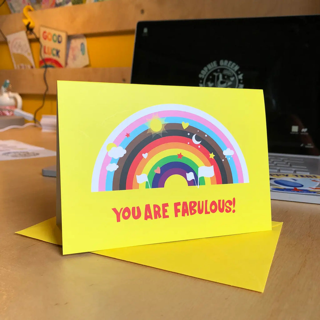 You Are Fabulous Rainbow Greetings Card by Sophie Green for sale at Mostyn