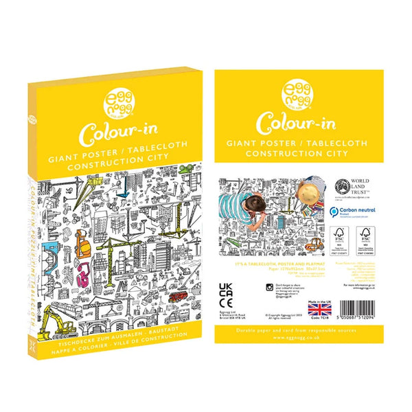 Construction City Giant Colouring In Poster Tablecloth from Eggnogg Colour In for sale at Mostyn