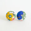 A Handcrafted "Margaret Annie" Liberty Print Fabric Button Stud Earrings from Bunny bosworth for sale at Mostyn