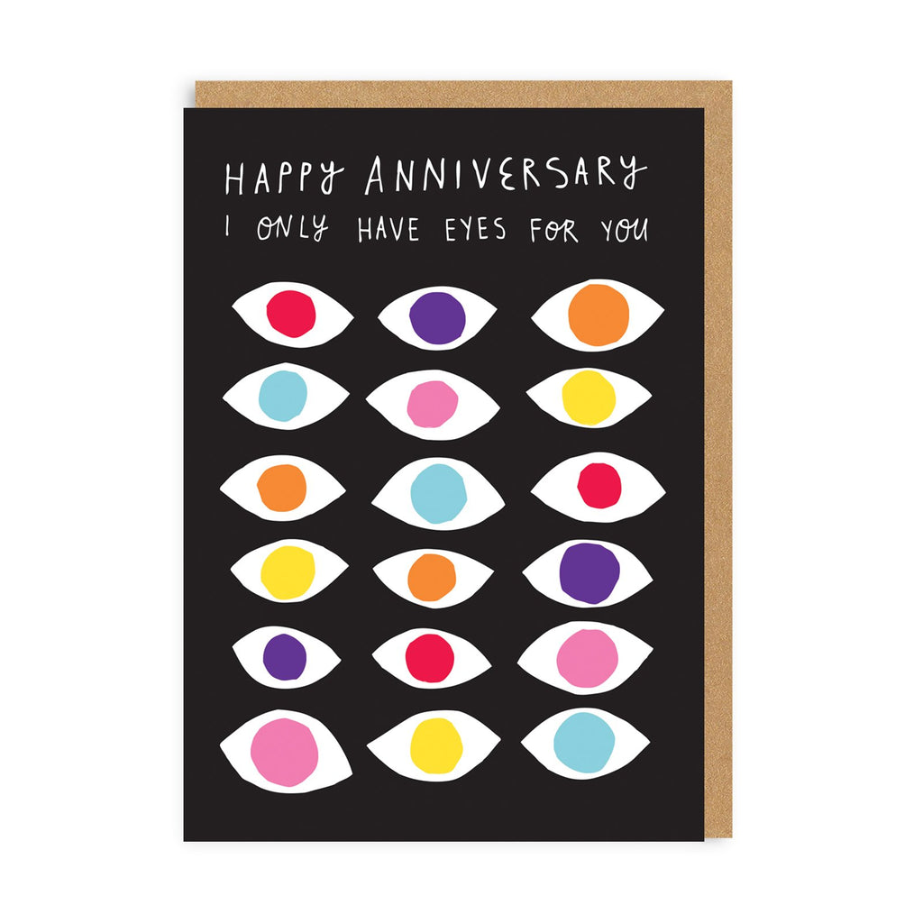 Greeting Card - Happy Anniversary - Colourful eyes