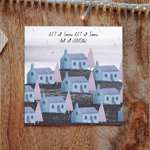 Let it Snow Christmas Card with Collage Wintery Scene from Paperwhale for sale at Mostyn
