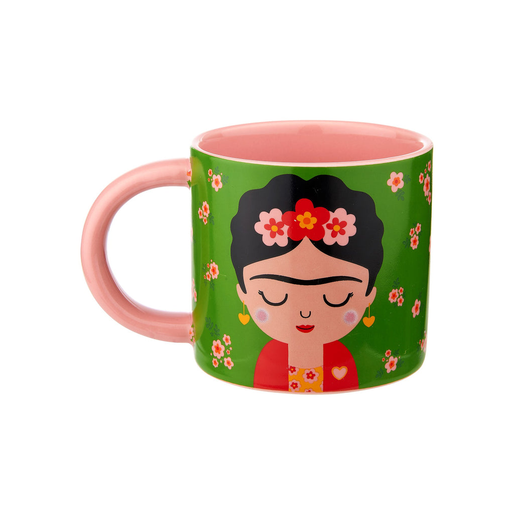 Frida Kahlo porcelain mug colourful flowers - Sass and Belle