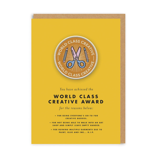 Greeting card with woven patch - World Class Creative