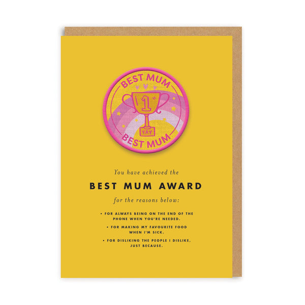 woven Patch greeting card - Best Mum