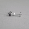 Product image.  Small sterling silver stud earrings with butterfly motif.