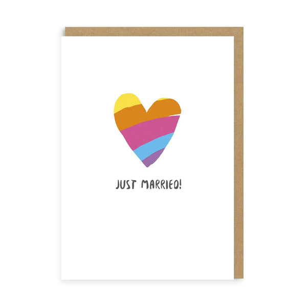 Greeting Card - Just Married - Rainbow Heart