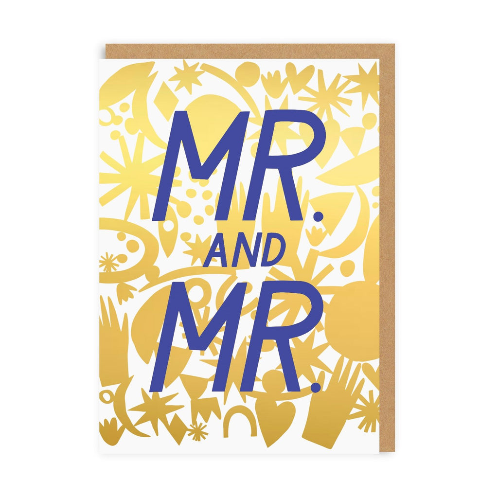 Greeting Card - Wedding Mr and Mr gold foil