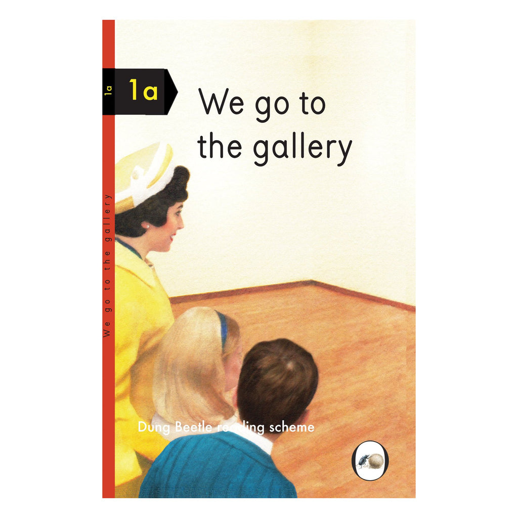 We go the gallery book cover - Ladybird style. Mother in yellow coat with hat, little blonde haired girl and brown haired boy all looking at an empty corner in a gallery
